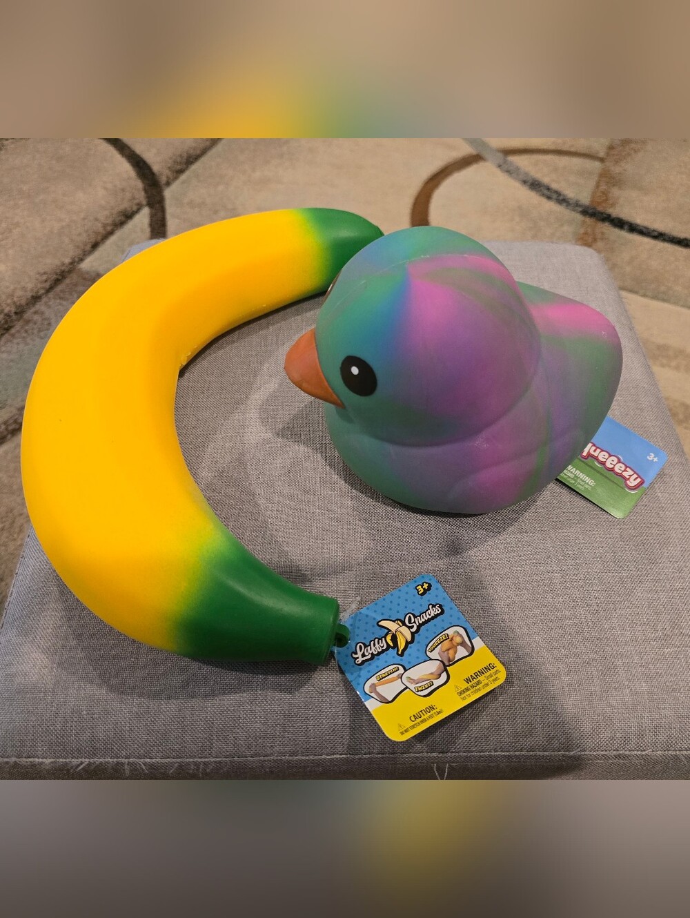 Bundle of Squishy Banana and Tie Dye Duck